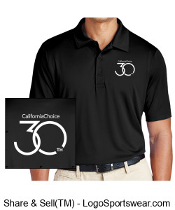 30th Anni9versary Men's Polo Shirt - Black Design Zoom